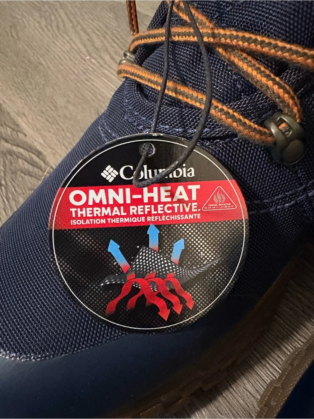 Columbia Men's Blue and Brown Pineknoll Omni-Heat Boots Box